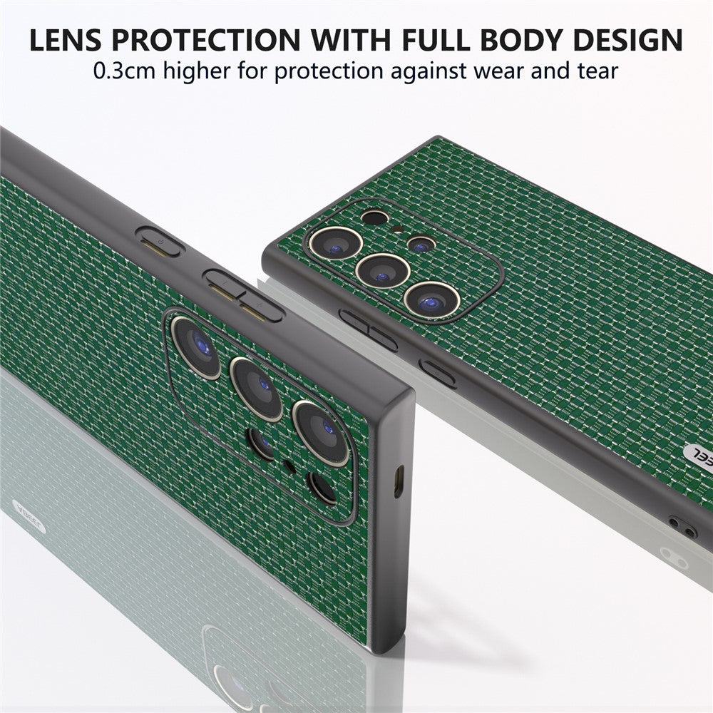 ABEEL Til Samsung Galaxy S24 Ultra Cover Ægte Koskind+PC+TPU Telefoncover