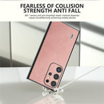 ABEEL For Samsung Galaxy S24 Ultra Case Leather+PC+TPU Hybrid Phone Cover