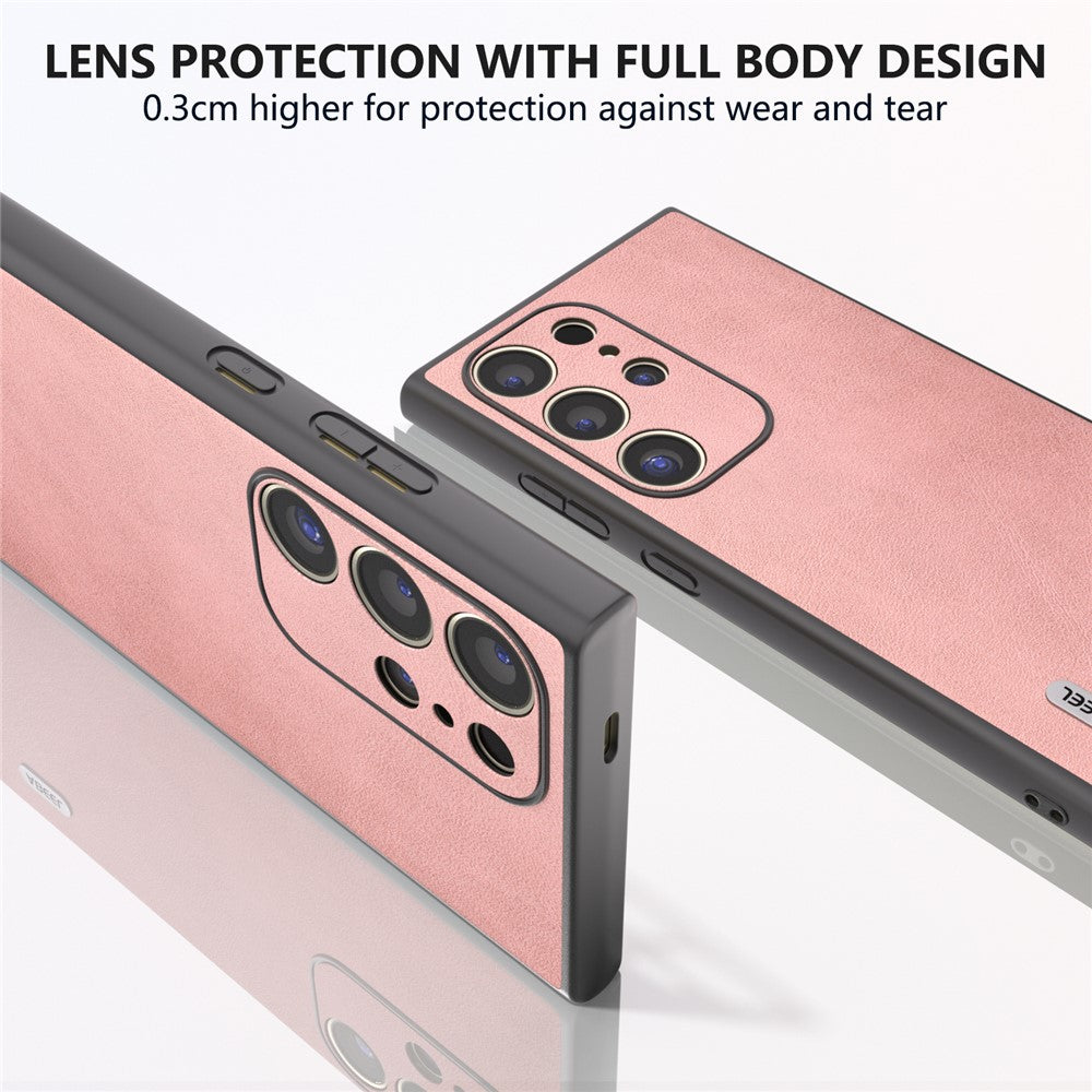 ABEEL For Samsung Galaxy S24 Ultra Case Leather+PC+TPU Hybrid Phone Cover