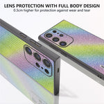 ABEEL For Samsung Galaxy S24 Ultra Case PU Leather+PC Back TPU Frame Phone Cover Rhinestone Texture