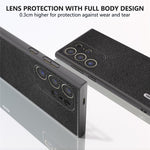 ABEEL Til Samsung Galaxy S24 Ultra Cover Litchi Tekstur Ægte Koskind+PC+TPU Cover