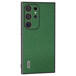 ABEEL Til Samsung Galaxy S24 Ultra Cover Litchi Tekstur Ægte Koskind+PC+TPU Cover