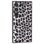 ABEEL For Samsung Galaxy S24 Ultra Case Leather Coated PC+TPU Back Phone Cover with Leopard Pattern