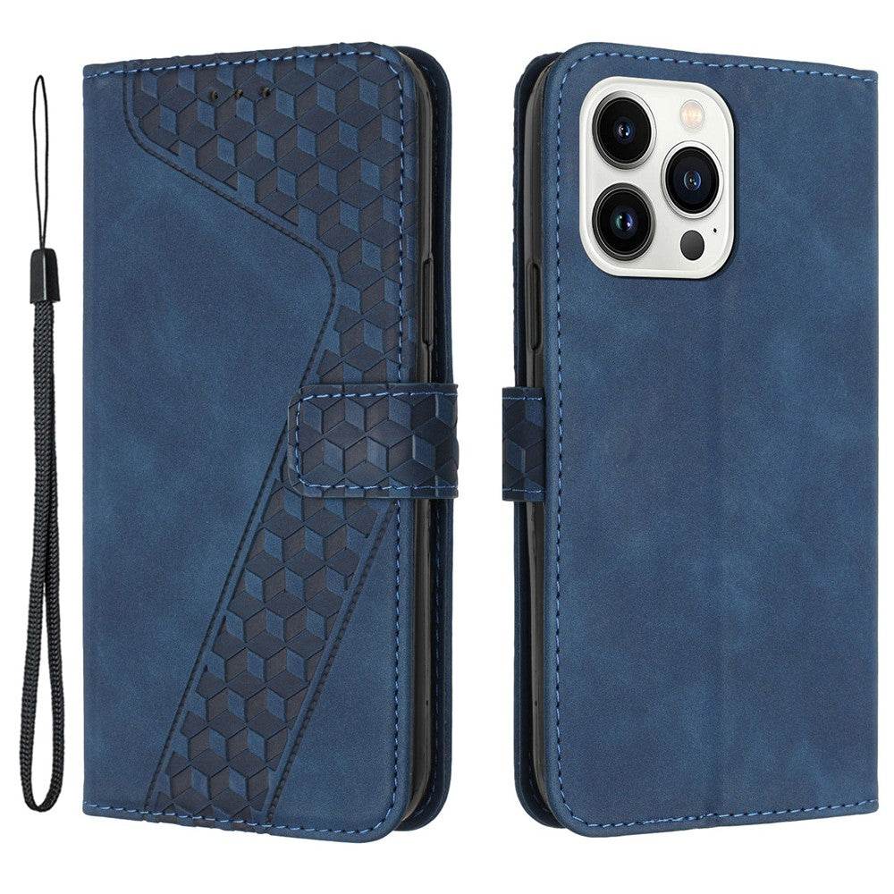 For iPhone 12 Pro 6.1 inch Case PU Leather Phone Wallet 7-Shape Imprinted Anti-scratch Cover