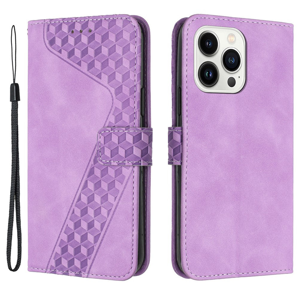 For iPhone 12 Pro 6.1 inch Case PU Leather Phone Wallet 7-Shape Imprinted Anti-scratch Cover