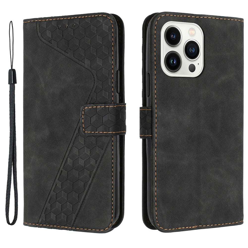 For iPhone 12 Pro 6.1 inch Case PU Leather Phone Wallet 7-Shape Imprinted Anti-scratch Cover
