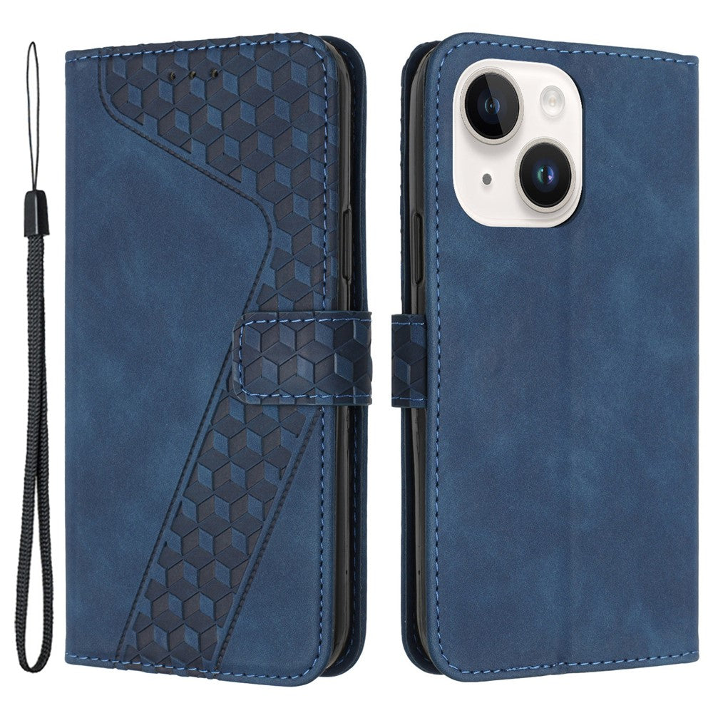 For iPhone 12 Cell Phone Cases 7-Shape Imprinted PU Leather Wallet Cover