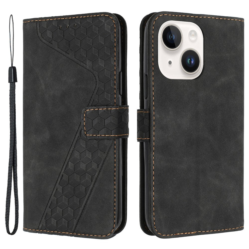 For iPhone 12 Cell Phone Cases 7-Shape Imprinted PU Leather Wallet Cover
