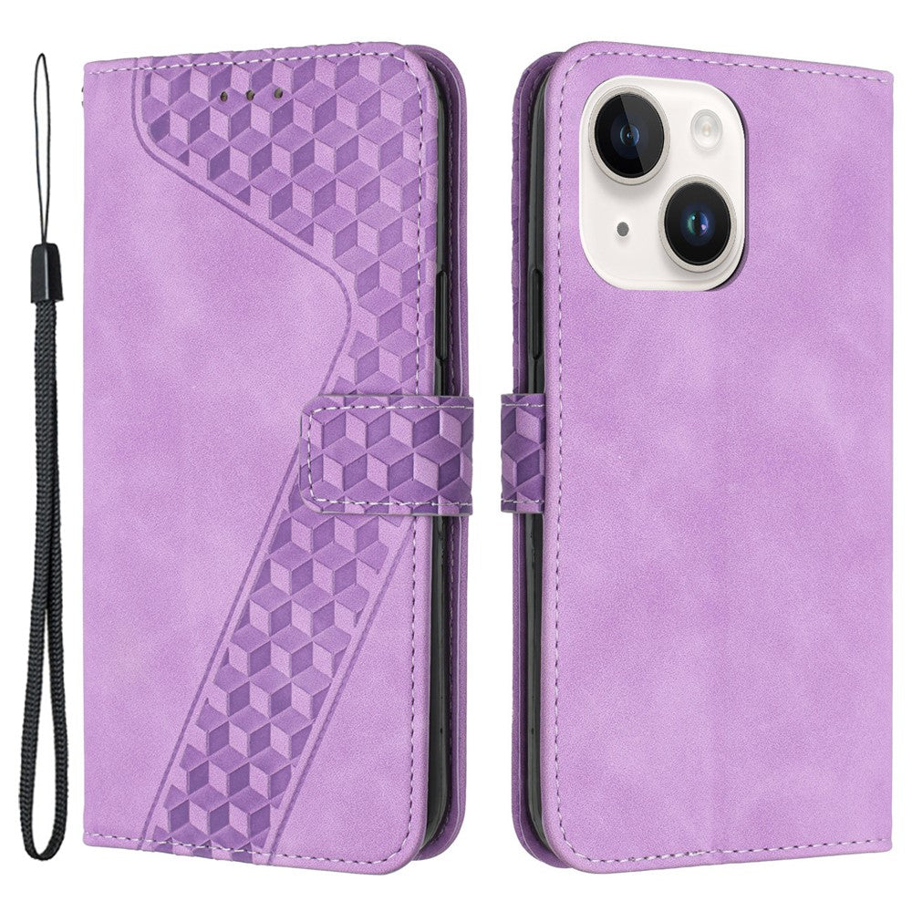 For iPhone 12 Cell Phone Cases 7-Shape Imprinted PU Leather Wallet Cover