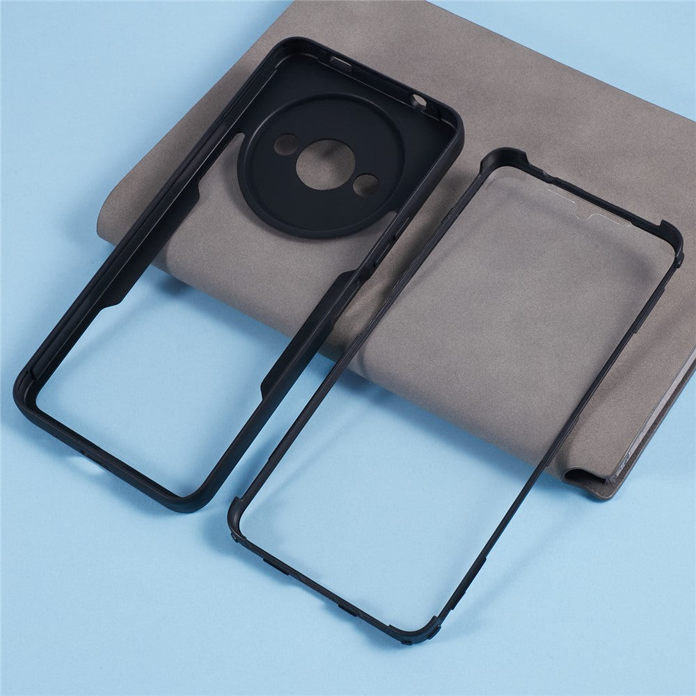 For Xiaomi Redmi A3 / Poco C61 4G Case Shockproof Acrylic + TPU Phone Shell, Built-In PET Screen Protector, Black