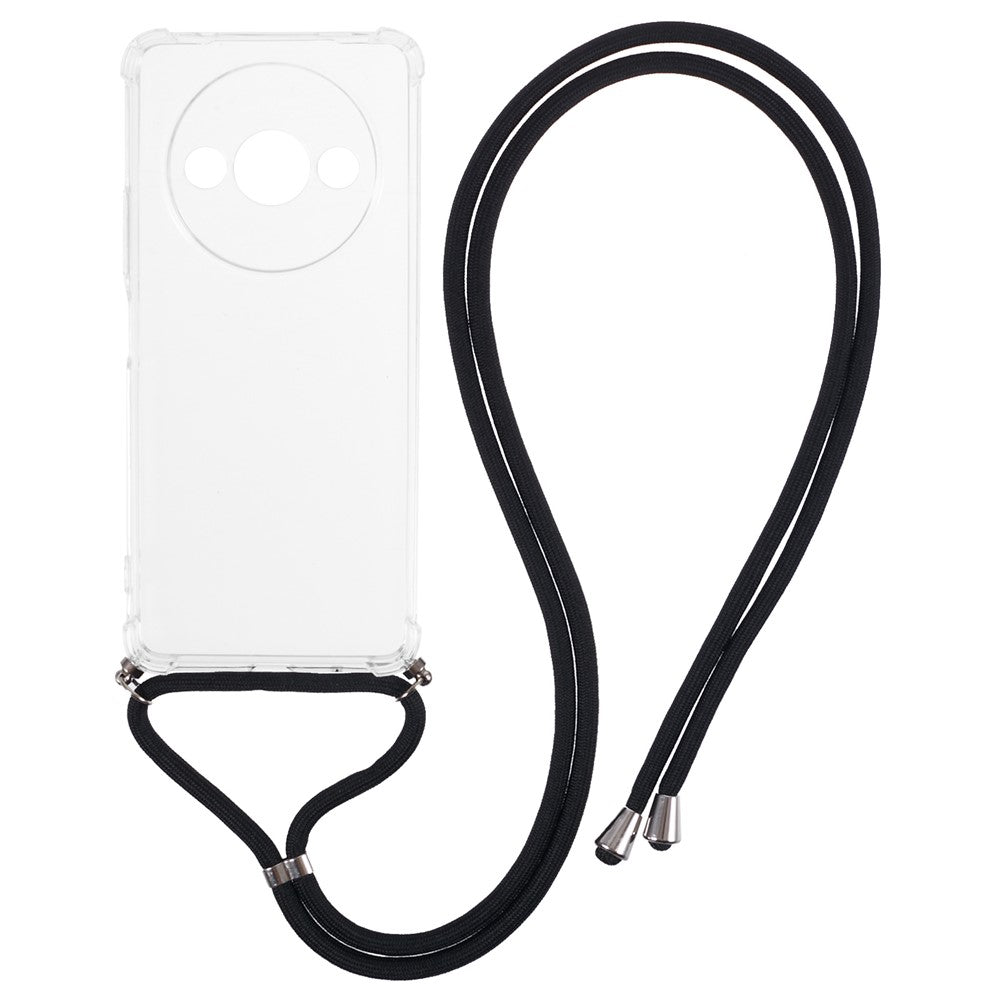 For Xiaomi Redmi A3 / Poco C61 4G Case TPU Anti-Scratch HD Clear Protective Back Phone Cover with Lanyard