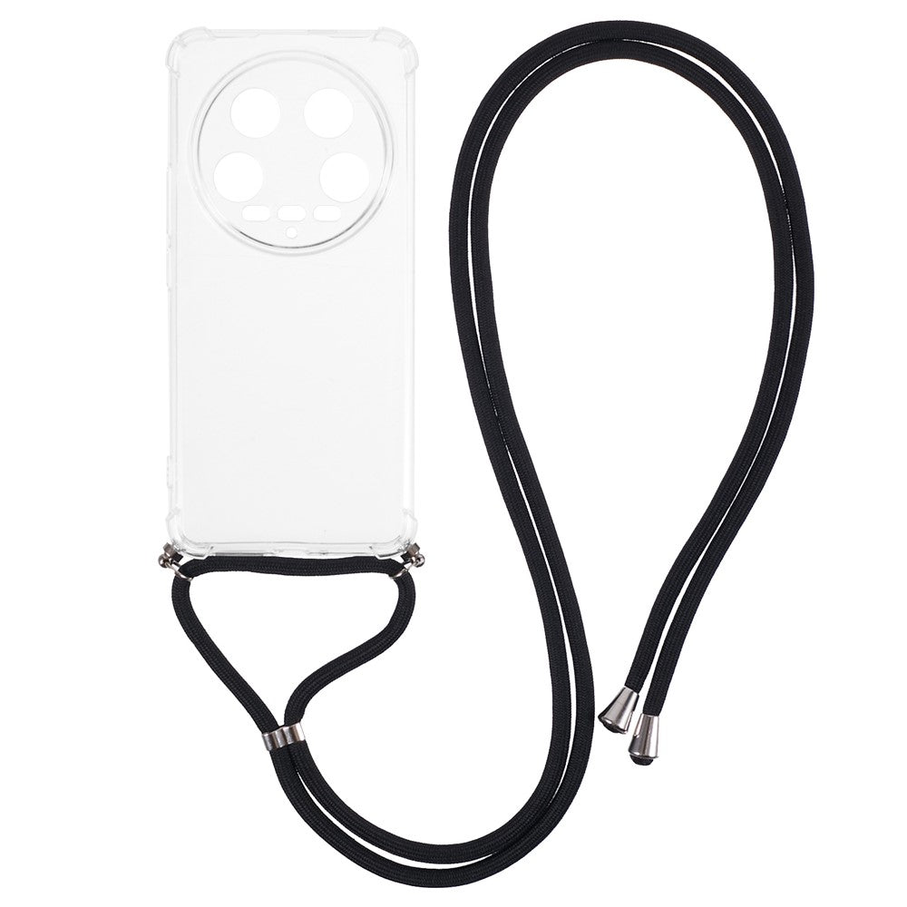 For Xiaomi 14 Ultra Case TPU Anti-scratch HD Clear Protective Back Cover with Lanyard