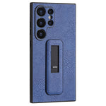For Samsung Galaxy S24 Ultra Case Shockproof PC+PU Leather Phone Cover with Push-pull Kickstand