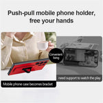 For Samsung Galaxy S24 Ultra Case Shockproof PC+PU Leather Phone Cover with Push-pull Kickstand
