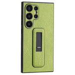 For Samsung Galaxy S24 Ultra Case Shockproof PC+PU Leather Phone Cover with Push-pull Kickstand