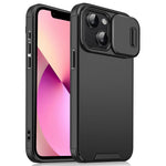 For iPhone 13 mini 5.4 inch Cell Phone Case PC+TPU Shell with Slide Camera Cover