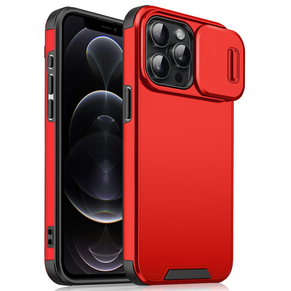 For iPhone 12 Pro / 12 6.1 inch Phone Case PC+TPU Scratch-Resistant Phone Cover with Slide Camera Guard