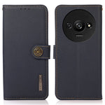 KHAZNEH For Xiaomi Redmi A3 / Poco C61 4G Case RFID Blocking Anti-drop Genuine Cow Leather Phone Cover