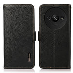KHAZNEH For Xiaomi Redmi A3 / Poco C61 4G Magnetic Cell Phone Case Genuine Cow Leather RFID Blocking Cover