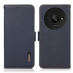 KHAZNEH For Xiaomi Redmi A3 / Poco C61 4G Magnetic Cell Phone Case Genuine Cow Leather RFID Blocking Cover