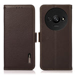 KHAZNEH For Xiaomi Redmi A3 / Poco C61 4G Magnetic Cell Phone Case Genuine Cow Leather RFID Blocking Cover