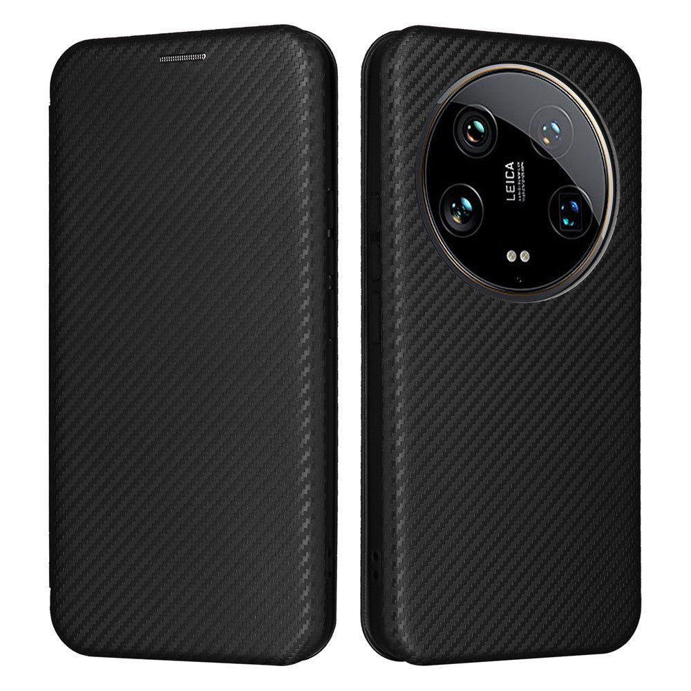 For Xiaomi 14 Ultra Case PU Leather Magnetic Closure Phone Cover with Card Holder
