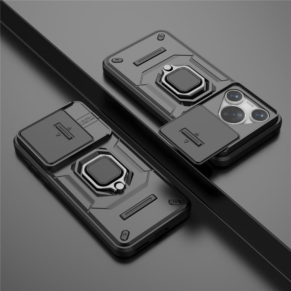 For Huawei Pura 70 Case PC+TPU Protective Phone Shell with Slide Lens Cover