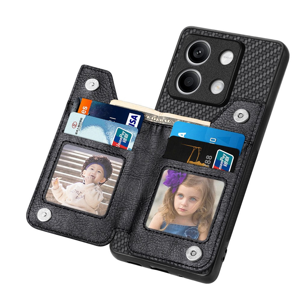 C1-04 For Xiaomi Redmi Note 13 4G Wallet Case PU+PC+TPU Phone Cover with Kickstand