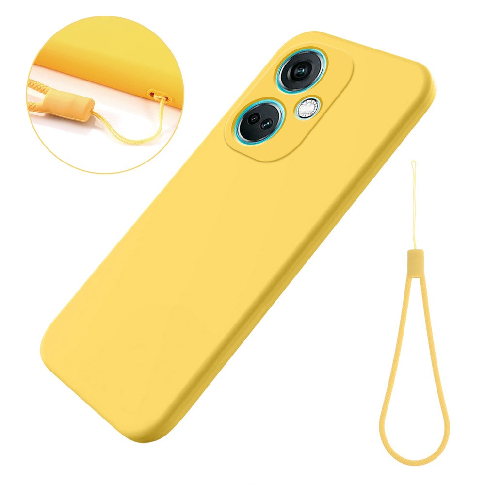 Oppo K11 5G-skal med flytande silikon och skyddande mobilfodral med handledsrem