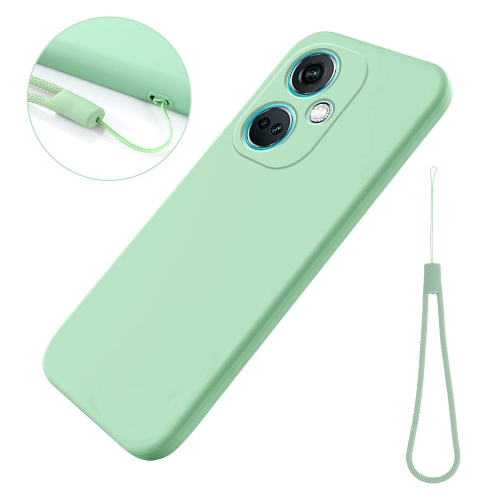 Oppo K11 5G-skal med flytande silikon och skyddande mobilfodral med handledsrem