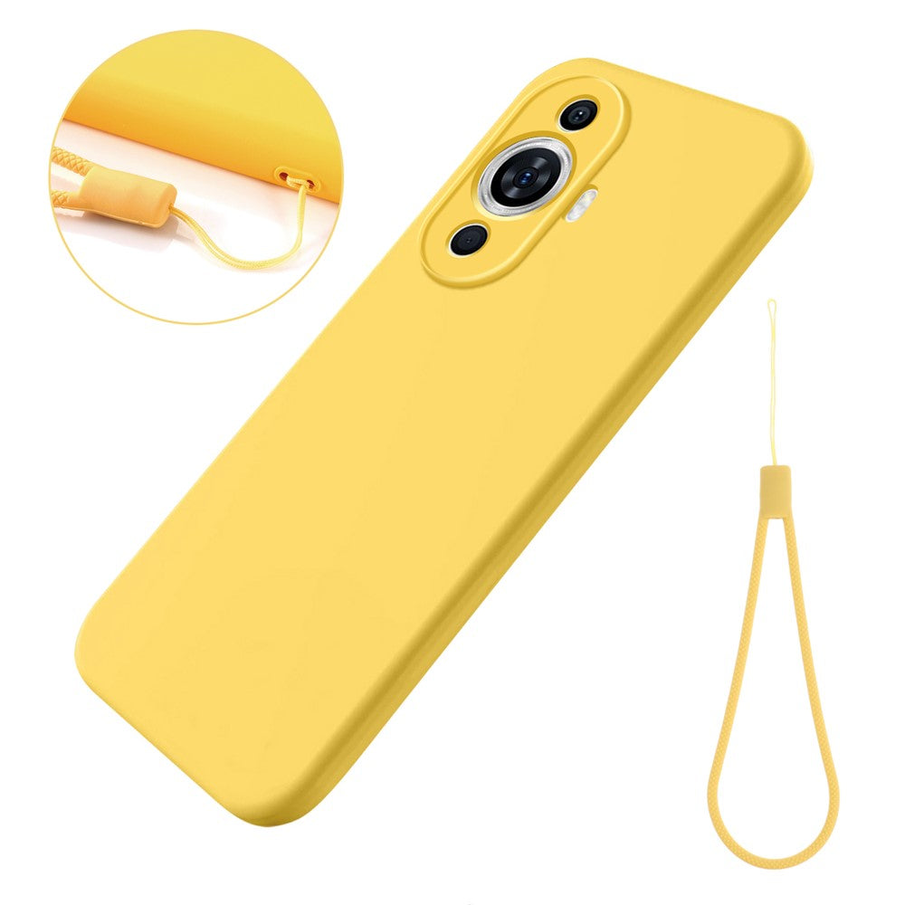 Huawei nova 12s 4G / nova 11 / nova 12 Lite 4G Flytande silikonskal Reptåligt mobilskal med rem
