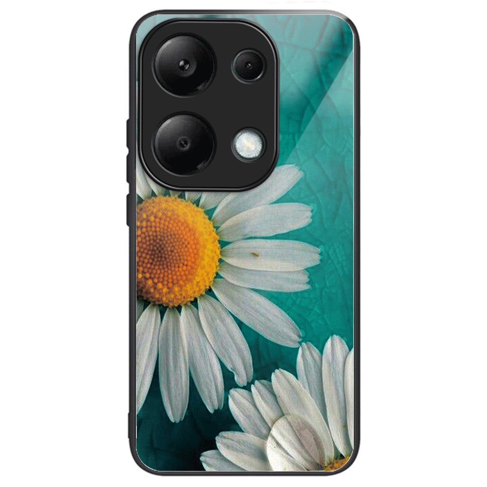 Xiaomi Redmi Note 13 4G-etui med mønstertryk, hærdet glas + TPU-mobilcover