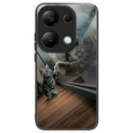 Xiaomi Redmi Note 13 4G-etui med mønstertryk, hærdet glas + TPU-mobilcover