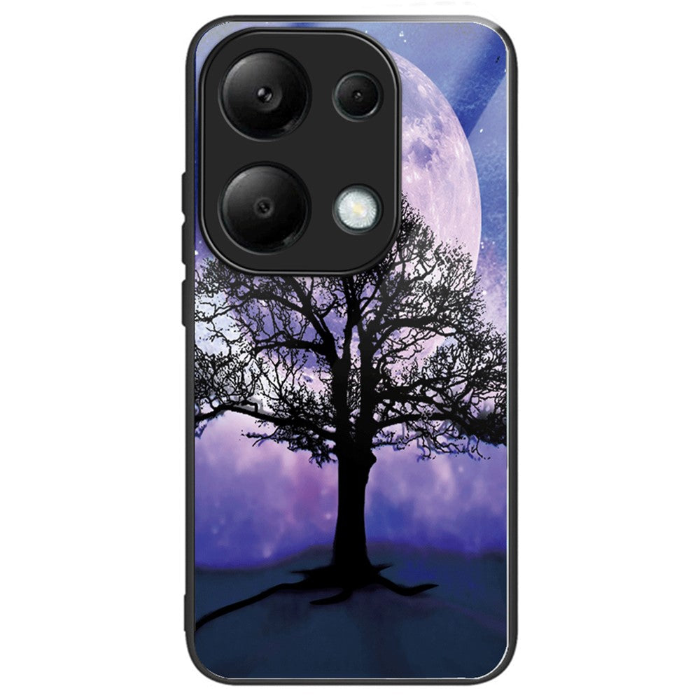 Xiaomi Redmi Note 13 4G-etui med mønstertryk, hærdet glas + TPU-mobilcover