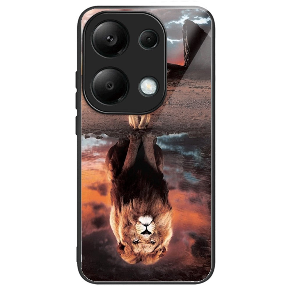 Xiaomi Redmi Note 13 4G-etui med mønstertryk, hærdet glas + TPU-mobilcover