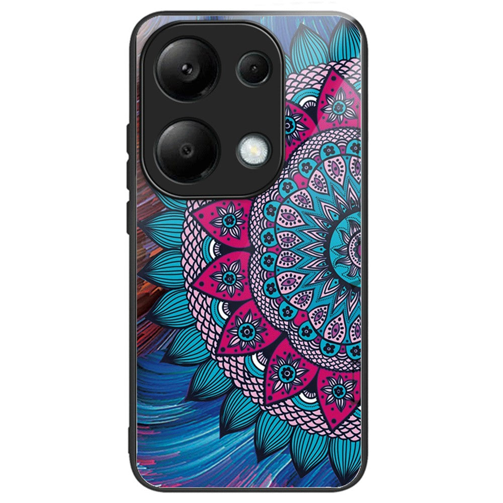 Xiaomi Redmi Note 13 4G-etui med mønstertryk, hærdet glas + TPU-mobilcover