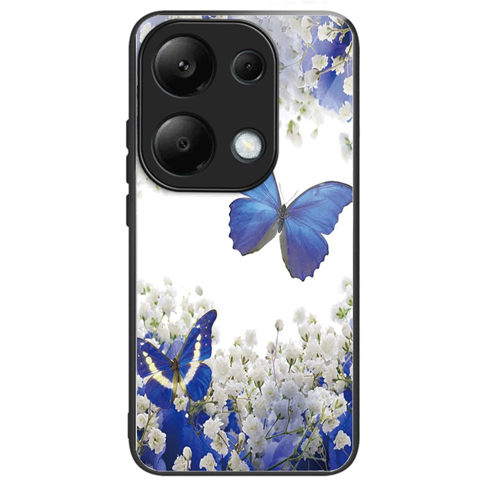 Xiaomi Redmi Note 13 4G-etui med mønstertryk, hærdet glas + TPU-mobilcover
