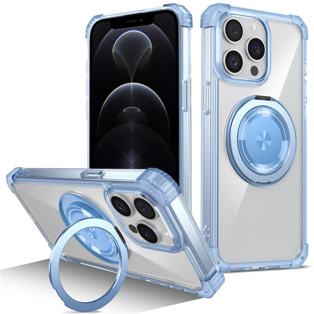 For iPhone 12 / 12 Pro Case Compatible with MagSafe Rotating Kickstand TPU+PC Phone Cover
