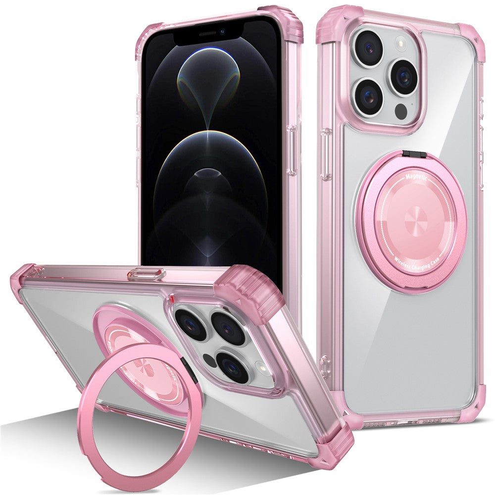 For iPhone 12 / 12 Pro Case Compatible with MagSafe Rotating Kickstand TPU+PC Phone Cover