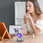 Magnetiskt skal för iPhone 13 Pro Max med roterande ring och stödfunktion TPU+PC-mobilskydd