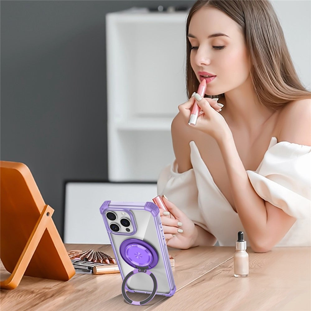 Magnetiskt skal för iPhone 13 Pro Max med roterande ring och stödfunktion TPU+PC-mobilskydd