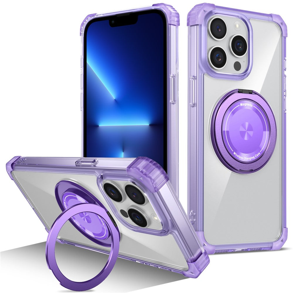 Magnetiskt skal för iPhone 13 Pro Max med roterande ring och stödfunktion TPU+PC-mobilskydd
