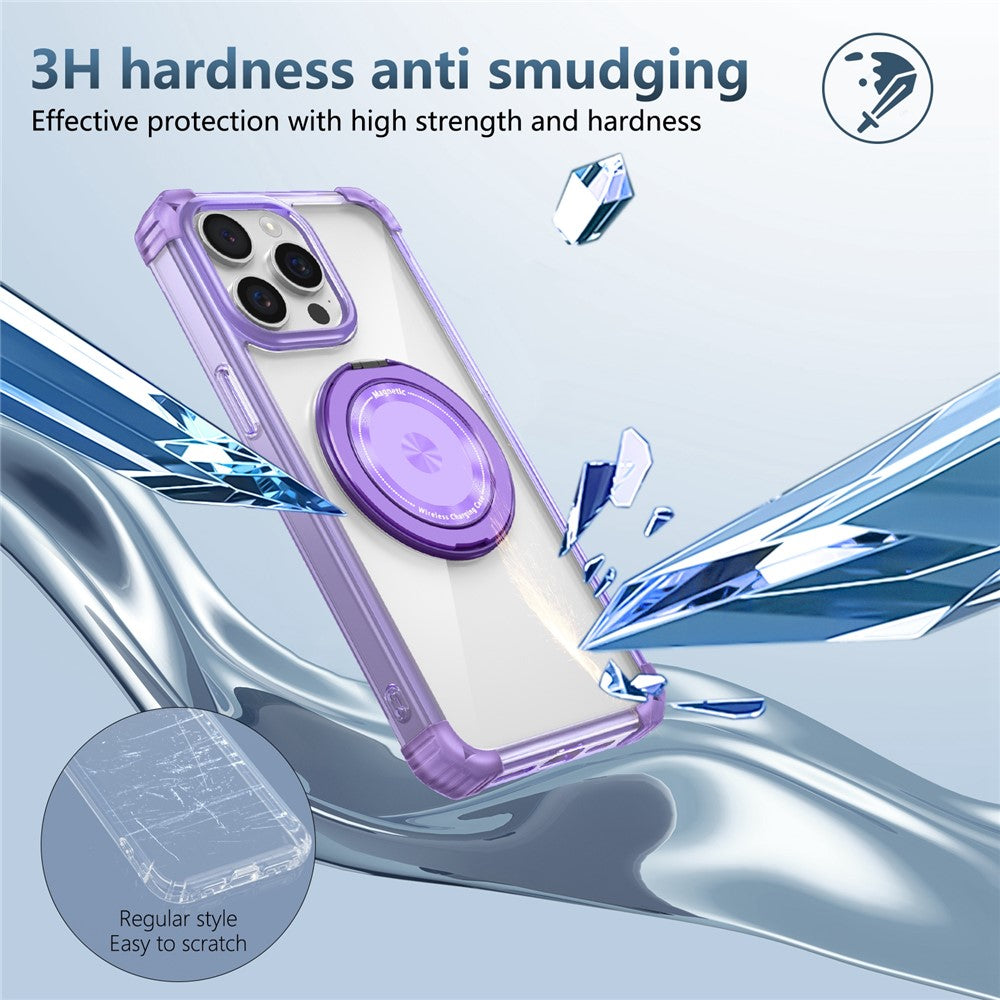 Magnetiskt skal för iPhone 13 Pro Max med roterande ring och stödfunktion TPU+PC-mobilskydd