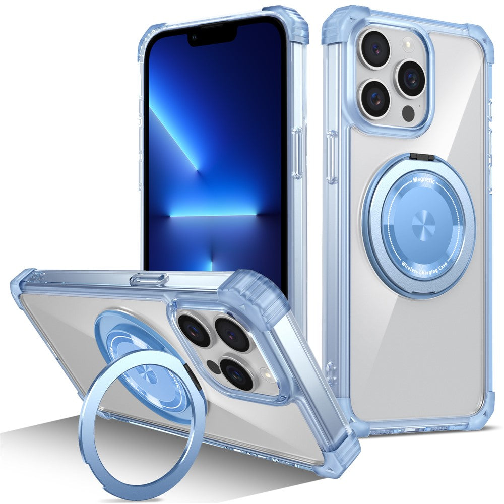 Magnetiskt skal för iPhone 13 Pro Max med roterande ring och stödfunktion TPU+PC-mobilskydd