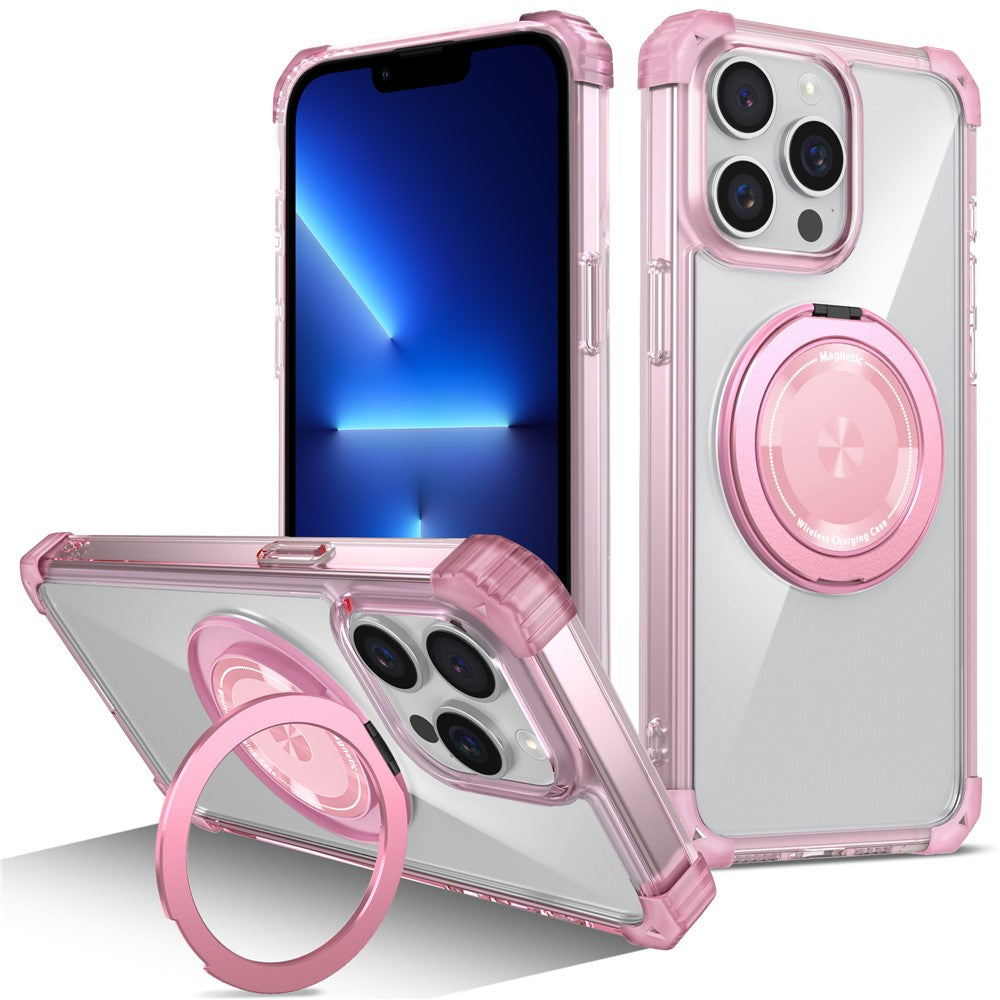 Magnetiskt skal för iPhone 13 Pro Max med roterande ring och stödfunktion TPU+PC-mobilskydd