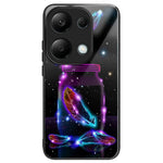 Xiaomi Redmi Note 13 Pro 4G / Poco M6 Pro 4G-skal i härdat glas + TPU-mönster, reptåligt mobilskal