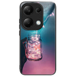 Xiaomi Redmi Note 13 Pro 4G / Poco M6 Pro 4G-skal i härdat glas + TPU-mönster, reptåligt mobilskal