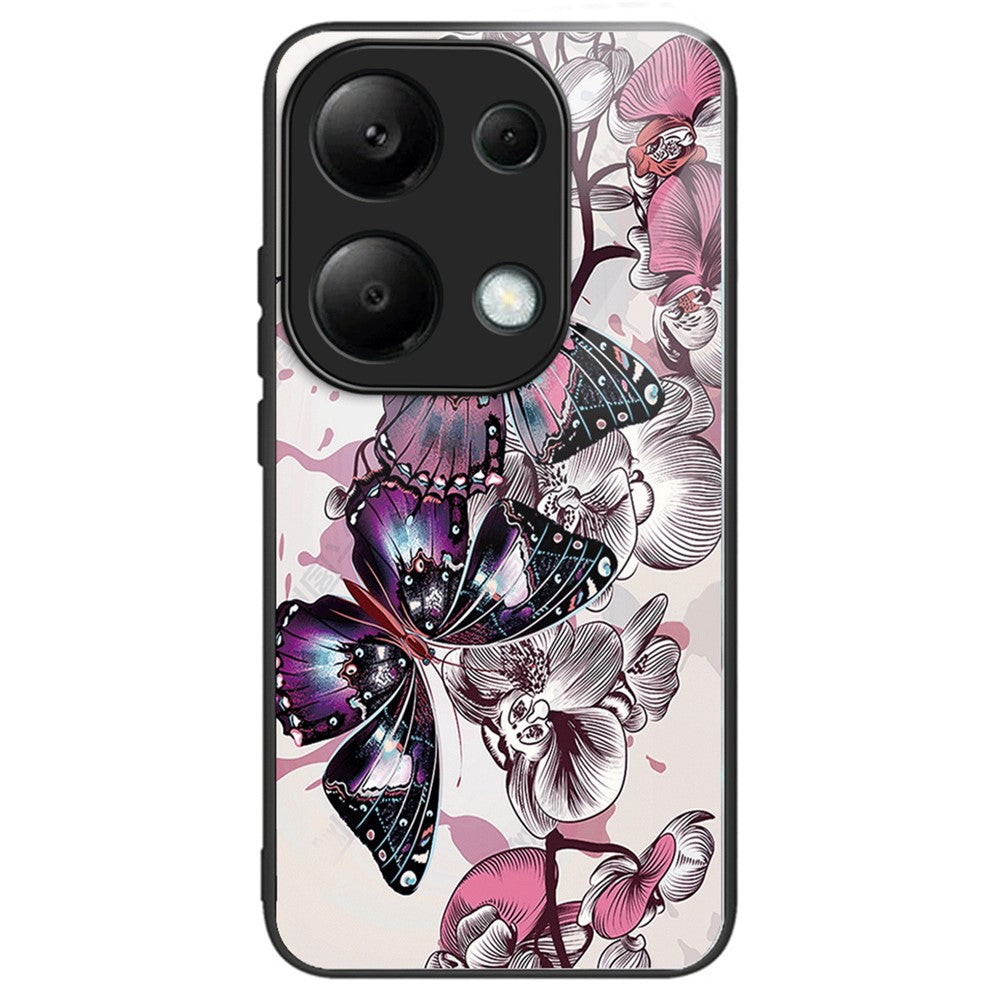 Xiaomi Redmi Note 13 Pro 4G / Poco M6 Pro 4G mobilskal TPU+Härdat glasfodral Mönstertryck