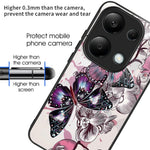 For Xiaomi Redmi Note 13 Pro 4G / Poco M6 Pro 4G Phone Case TPU+Tempered Glass Cover Pattern Print