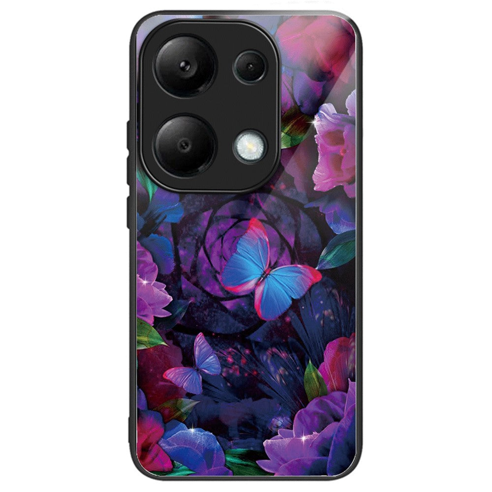 Xiaomi Redmi Note 13 Pro 4G / Poco M6 Pro 4G mobilskal TPU+Härdat glasfodral Mönstertryck